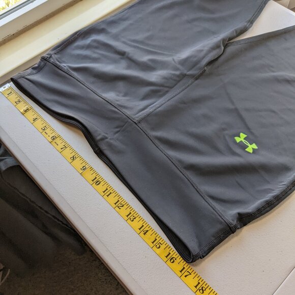 Under Armour black capri leggings with neon green accents - Picture 6 of 11